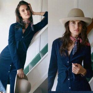 Anthropologie Maeve Winchester Corduroy Dress in Navy